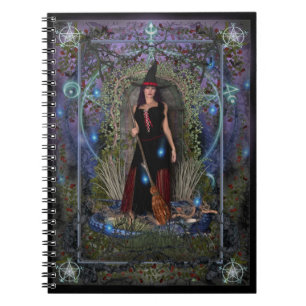 Witches Spellbook - Blue Moon Witch & Dragon Notitieboek