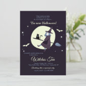Witches Tea Halloween uitnodiging (Staand voorkant)