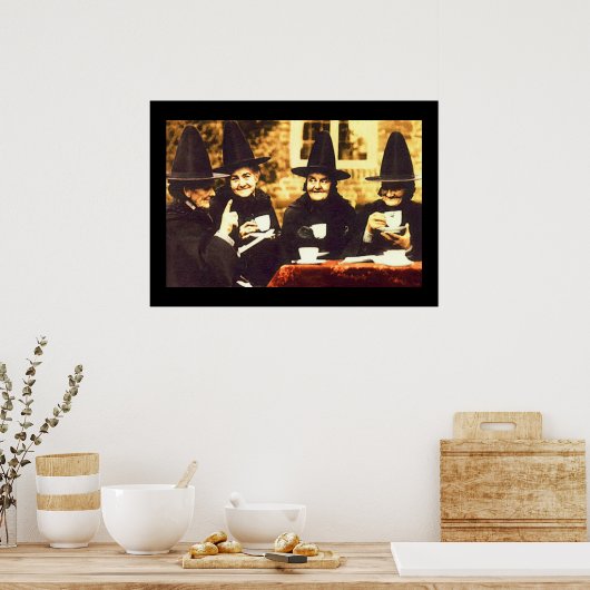 Witches Tea Party - gekleurd Poster (Keuken)