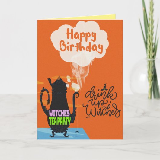 Witches Tea Party Halloween Birthday Kaart (Voorkant)