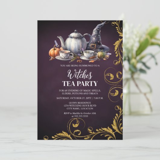 Witches Tea Party Kaart (Staand voorkant)