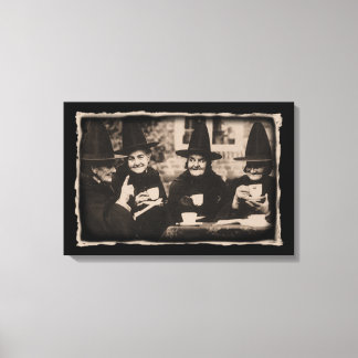 Witches Tea Party – old black/white Canvas Afdruk