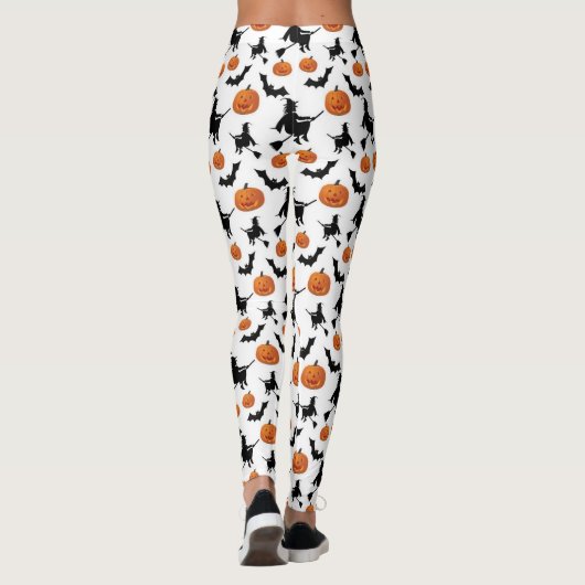 Witches, vleermuizen en pompoenen Halloween Leggings (Achterkant)