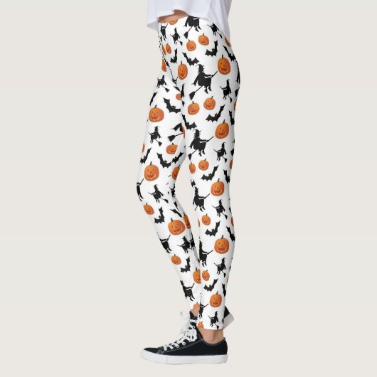 Witches, vleermuizen en pompoenen Halloween Leggings (Links)