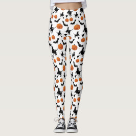 Witches, vleermuizen en pompoenen Halloween Leggings
