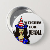 Witches voor Obama Fun Halloween Button (Voorkant /achterkant)
