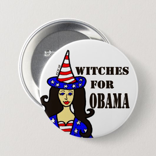 Witches voor Obama Fun Halloween Button (Voorkant /achterkant)