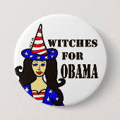 Witches voor Obama Fun Halloween Button (Voorkant)