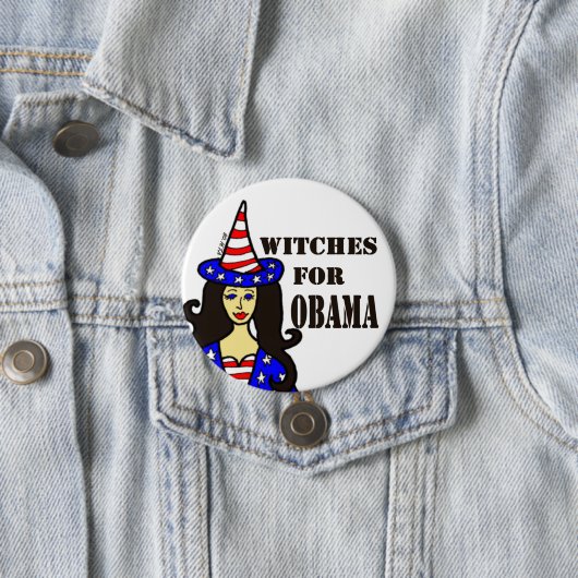 Witches voor Obama Fun Halloween Button (In situ)