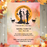 Witches Walk Event Flyer<br><div class="desc">Creëer je eigen promotiefoilet voor de Witches Walk van je stad. Gedrukt met gestroomlijnde moderne heksilhouetten tegen een oranje achtergrond van logo en waterverf. Geaccentreerd met twee zwarte katten. Al tekst is editable voor de details van uw gebeurtenis. Andere grootteopties.</div>
