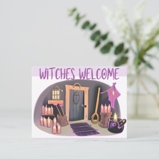 Witches Welkom Briefkaart (Staand voorkant)