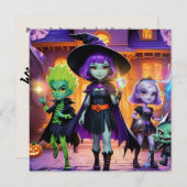 Witches & Wizards Themed Invitation Kaart (Voorkant / Achterkant)