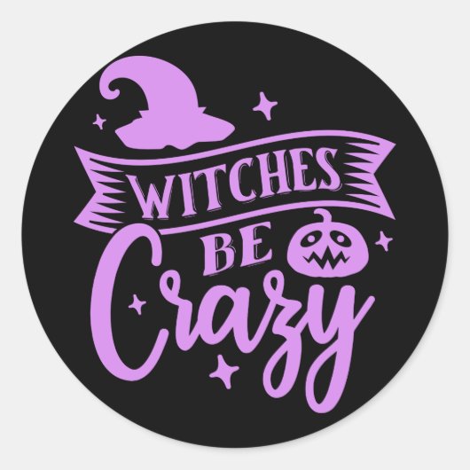 Witches zijn gekkenzwart en Paars Ronde Sticker (Voorkant)