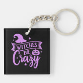 Witches zijn gekkenzwart en Paars Sleutelhanger (Achterkant)