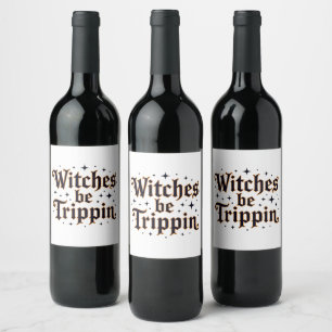 Witches zijn teppin wijn etiket