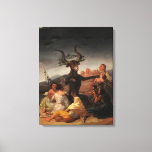 Witches'Sabbat door Francisco de Goya Canvas Afdruk