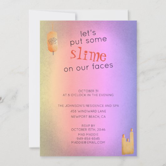 Witches'Spa Night Funny Halloween Party Kaart (Achterkant)