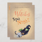 Witches'Spa Night Funny Halloween Party Tan Kaart (Voorkant / Achterkant)