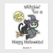 Witchin u een Happy Halloween Sticker (Vel)