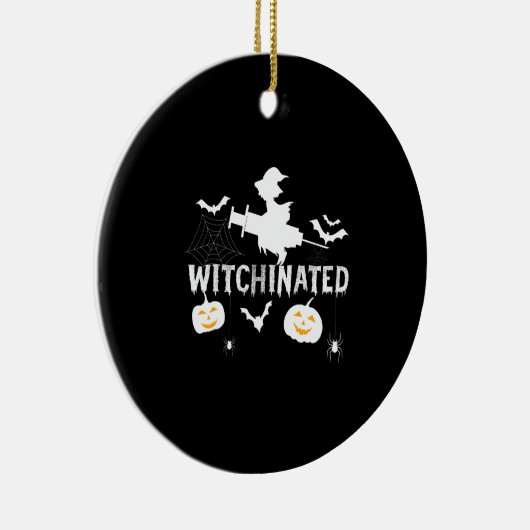 Witchinated Halloween 2021Costume Funny Witch Keramisch Ornament (Rechts)