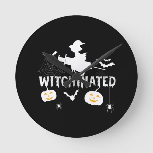 Witchinated Halloween 2021Costume Funny Witch Ronde Klok (Voorkant)
