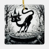 Witching Cat Keramisch Ornament (Voorkant)