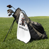 Witching Fun Zwarte Kat met Bezem – Schattigee Hal Golfhanddoek (Groen)
