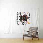 Witching Fun Zwarte Kat met Bezem – Schattigee Hal Wandkleed (In Situ (horizontaal))