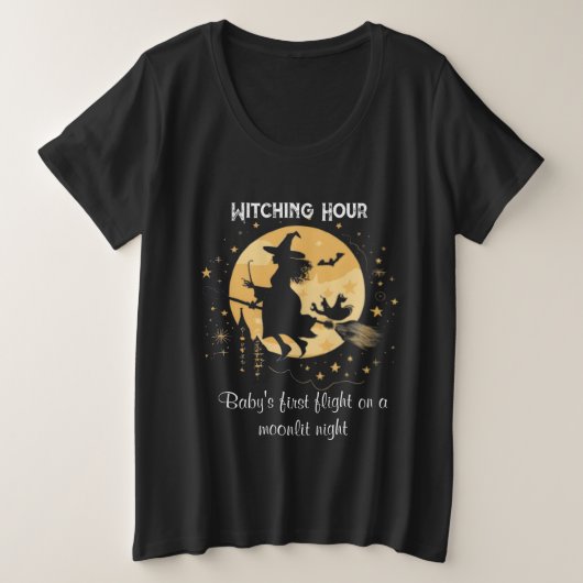 Witching Hour: Baby's eerste vlucht op een maanver Grote Maat T-shirt (Design voorkant)
