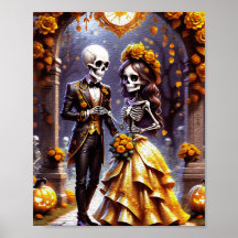 Witching Hour Embrace - Halloween Skelet Liefde