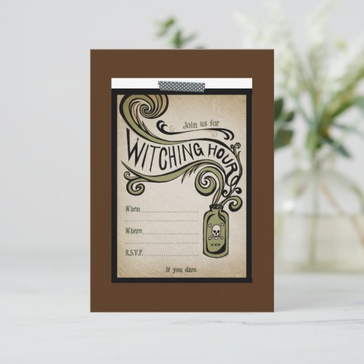 Witching Hour Party Uitnodigen Kaart (Staand voorkant)