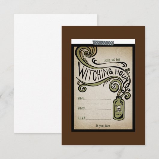 Witching Hour Party Uitnodigen Kaart (Voorkant / Achterkant)