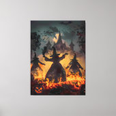 Witching Hour Ritual – Fire Dance of the Three Sis Canvas Afdruk (Voorkant)