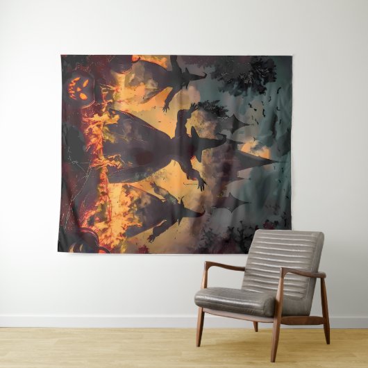 Witching Hour Ritual – Fire Dance of the Three Sis Wandkleed (In Situ (horizontaal))