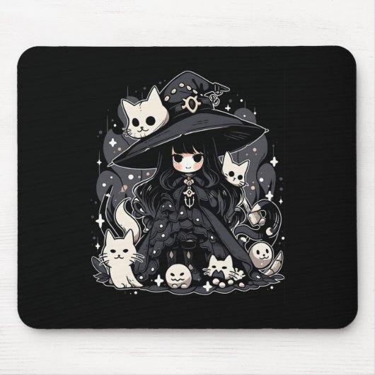 Witching Hour Trendy Halloween Graphic Design Muismat (Voorkant)