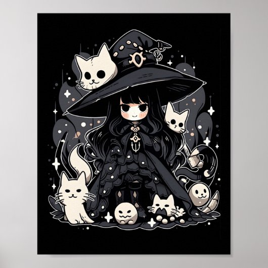 Witching Hour Trendy Halloween Graphic Design Poster (Voorkant)