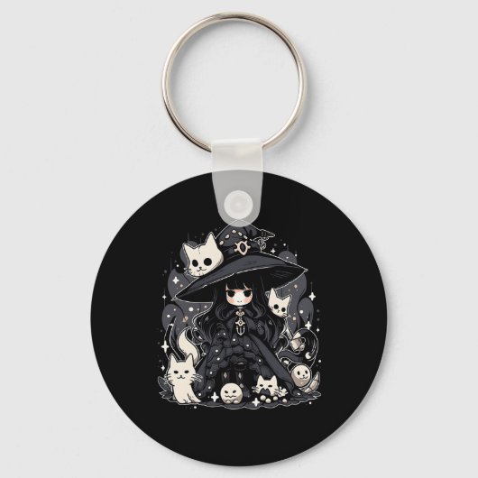 Witching Hour Trendy Halloween Graphic Design Sleutelhanger (Voorkant)