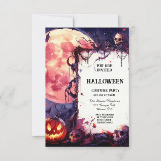 Witching Hour Whimsy: Halloweenuitnodiging op maat Kaart