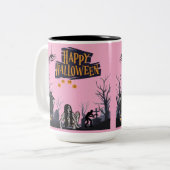 Witching Hour Whispers lichtroze Tweekleurige Koffiemok (Voorkant links)
