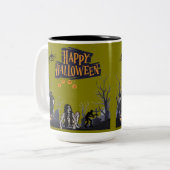 Witching Hour Whispers olijf Tweekleurige Koffiemok (Voorkant links)