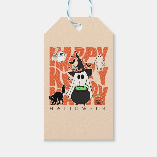 Witching Up Fun | Happy Halloween Magie & Mischief Cadeaulabel (Voorkant)