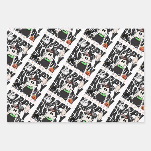 Witching Up Fun | Happy Halloween Magie & Mischief Inpakpapier Vel (Voorkant 3)