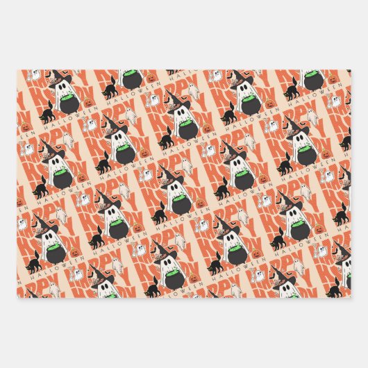 Witching Up Fun | Happy Halloween Magie & Mischief Inpakpapier Vel (Voorkant)
