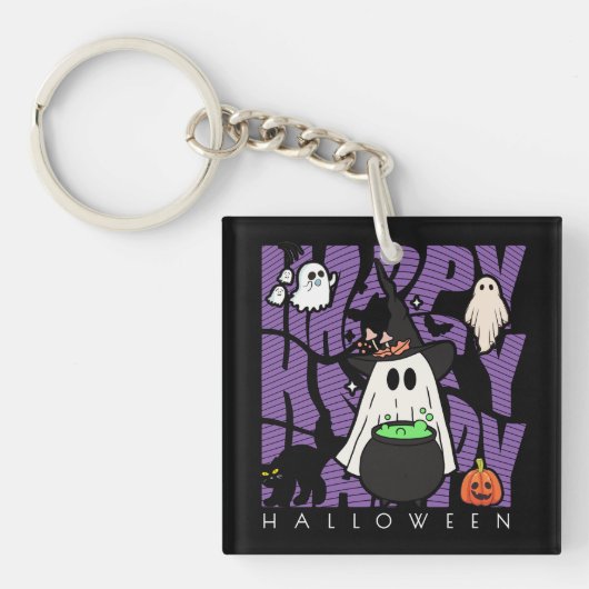 Witching Up Fun | Happy Halloween Magie & Mischief Sleutelhanger (Voorkant)