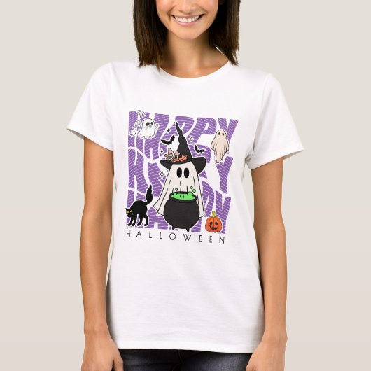 Witching Up Fun | Happy Halloween Magie & Mischief T-shirt (Voorkant)