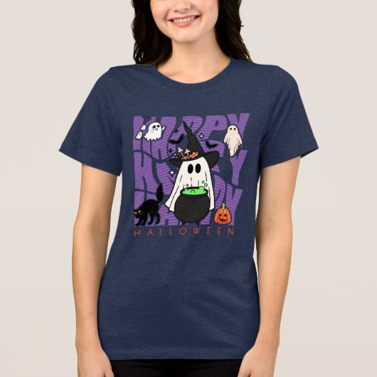 Witching Up Fun | Happy Halloween Magie & Mischief Tri-Blend Shirt (Voorkant)