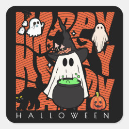 Witching Up Fun | Happy Halloween Magie & Mischief Vierkante Sticker