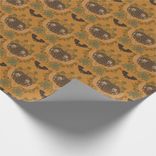 Witching Vine Folkloric Halloween Pumpkin Pattern Cadeaupapier (Hoek)