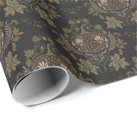 Witching Vine Folkloric Halloween Pumpkin Pattern Cadeaupapier (Rol Hoek)