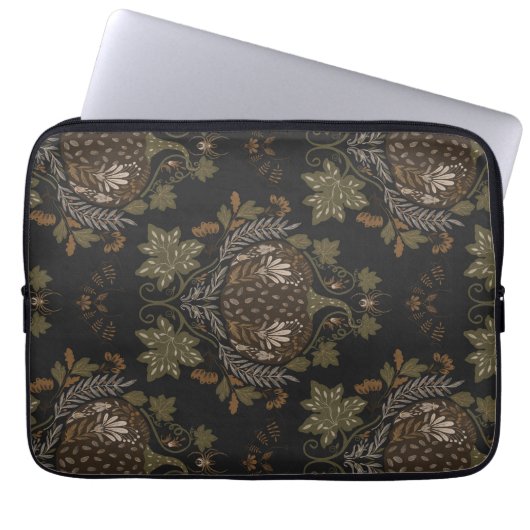 Witching Vine Folkloric Halloween Pumpkin Pattern Laptop Sleeve (Voorkant)